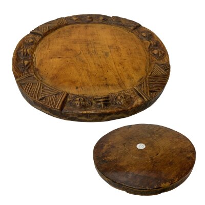 A 19th Century Yoruba Wooden Divination Board (Opon Ifa), 21.5cm