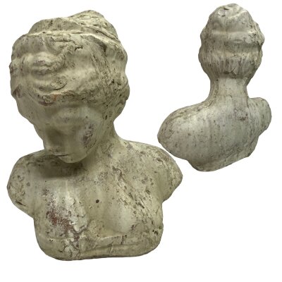 A small terracotta bust of a lady in classical form. 29cm