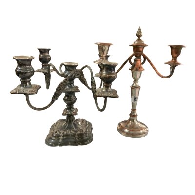 2 vintage silver plated candelabra.