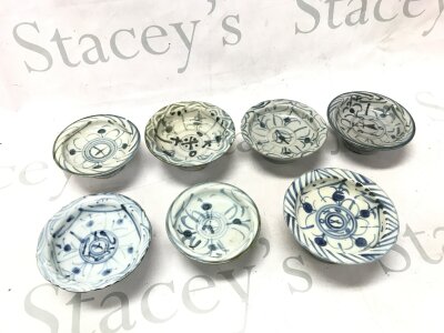Seven Chinese ming period stem bowls