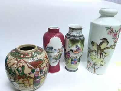A collection of chinese vases famile rose etc