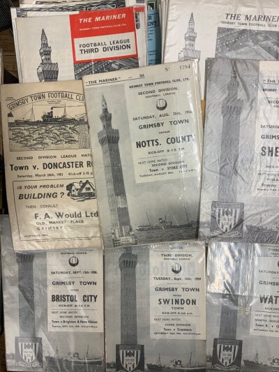 Grimsby Scunthorpe Northampton + Lincoln Football Programmes: Home programmes starting off with a one per club per season collection but with many more added over the years. Instructions to sell. (Quantity in box)