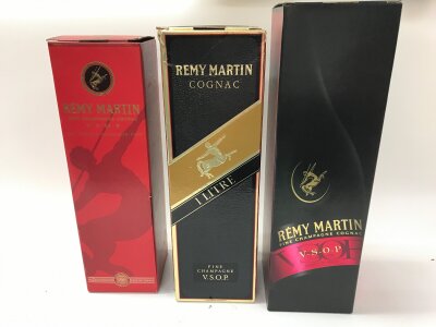 Three bottle of Remy Martin cognac