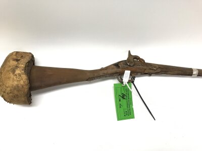 A vintage percussion rifle. 50 inches overall length.