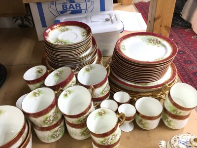 Floral tea and dinner service 51 pieces NO RESERVE