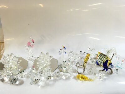 A Collection of Swarovski Crystal glass figures