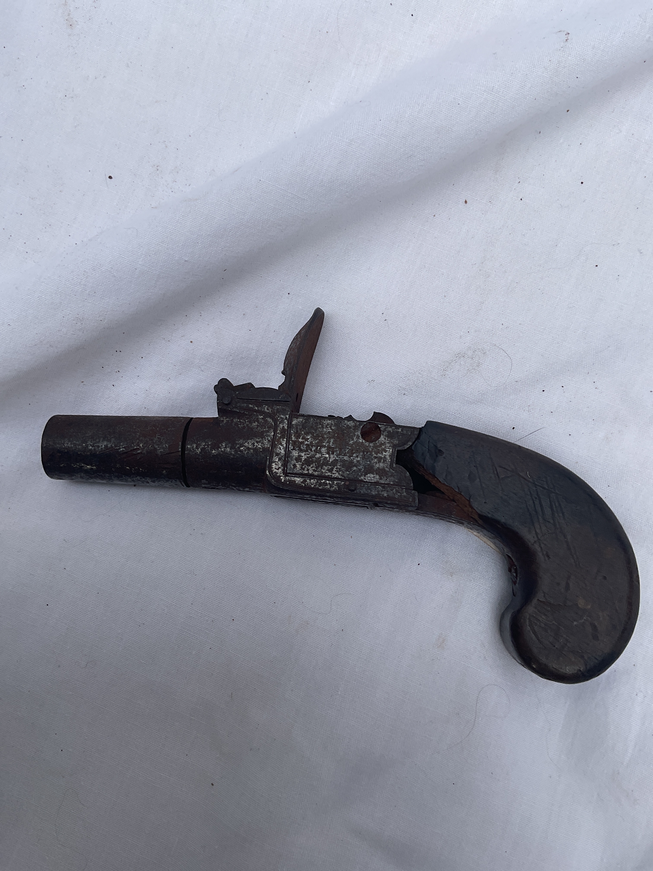 Knubley London turn off flintlock pocket pistol. Restoration project.