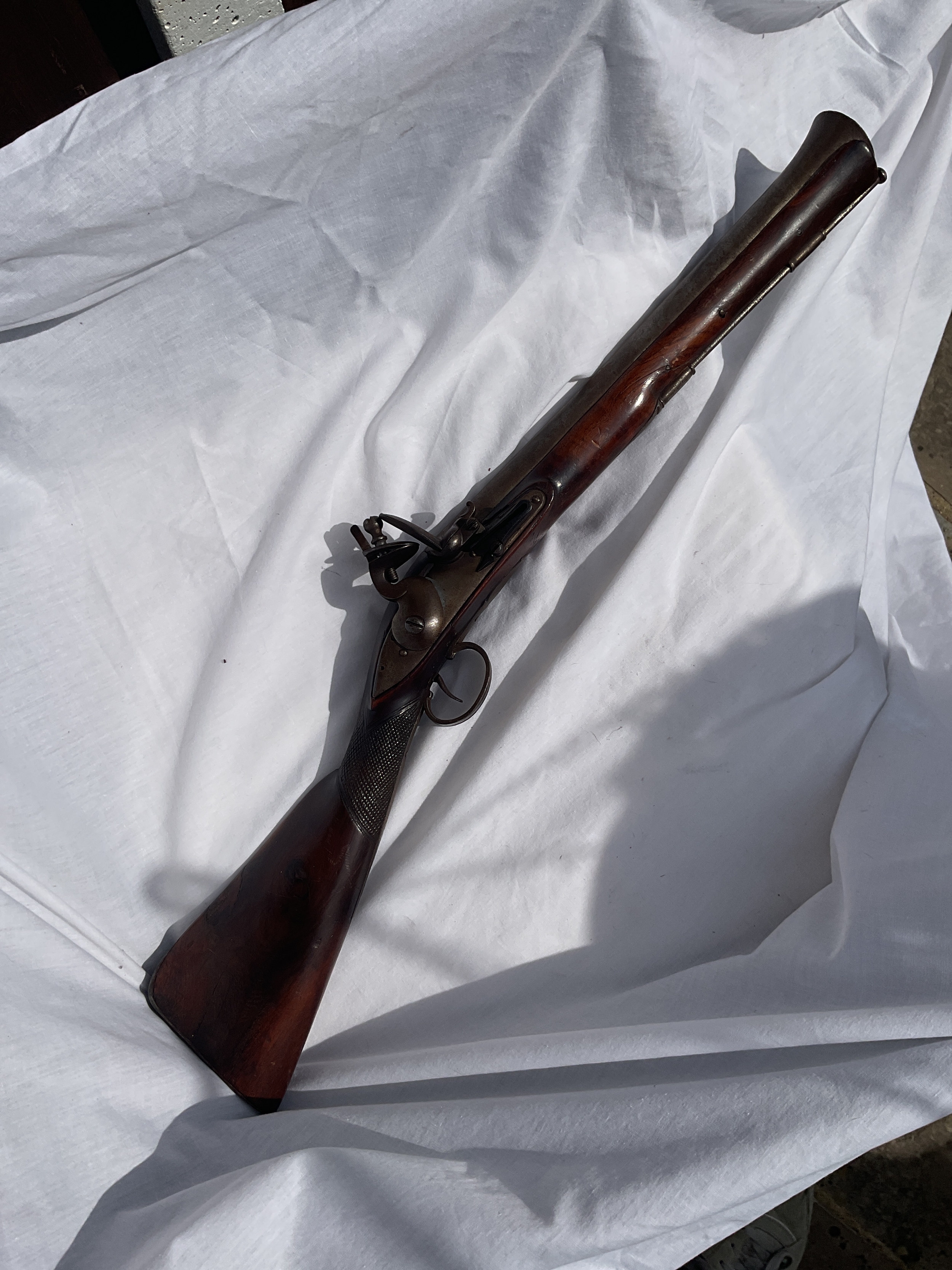 18th c flintlock blunderbuss in all steel construction.