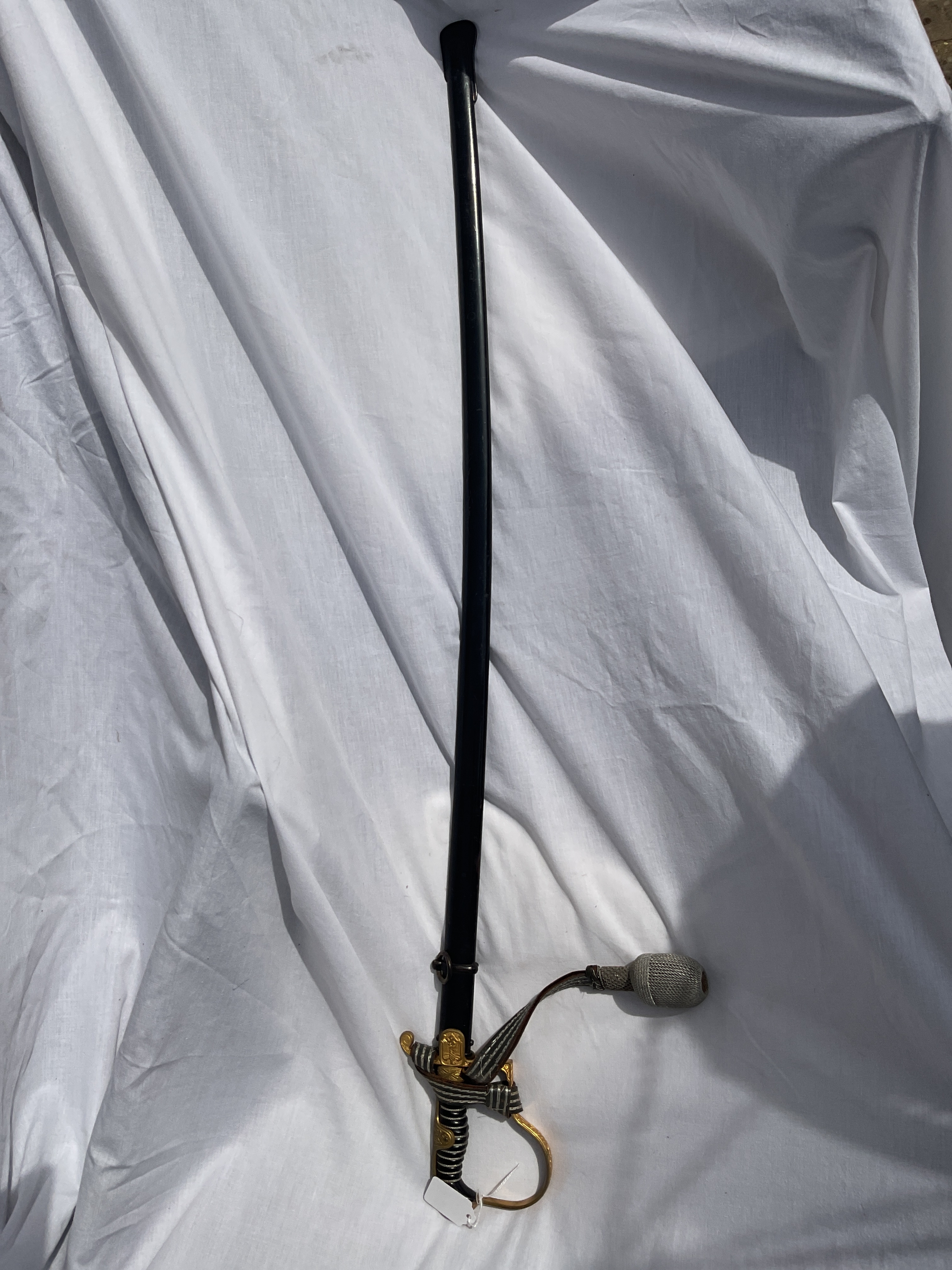 WWII German army sword and scabbard and Portepee, blade by Ernst Pack and sohne.