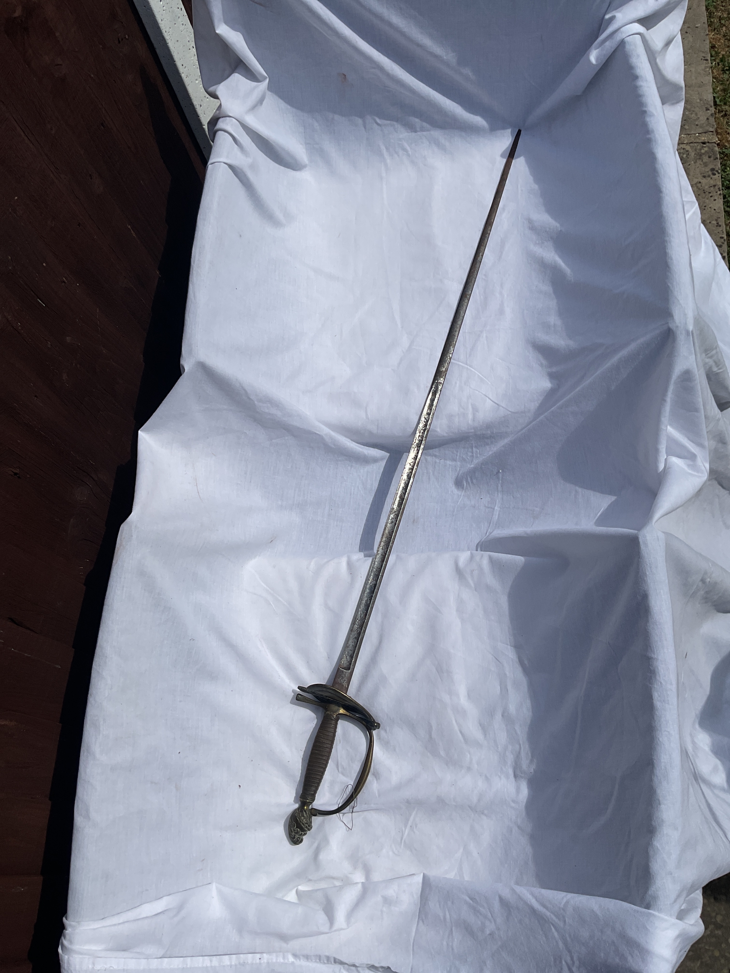 18/19th c court sword by S and K loss to tip.