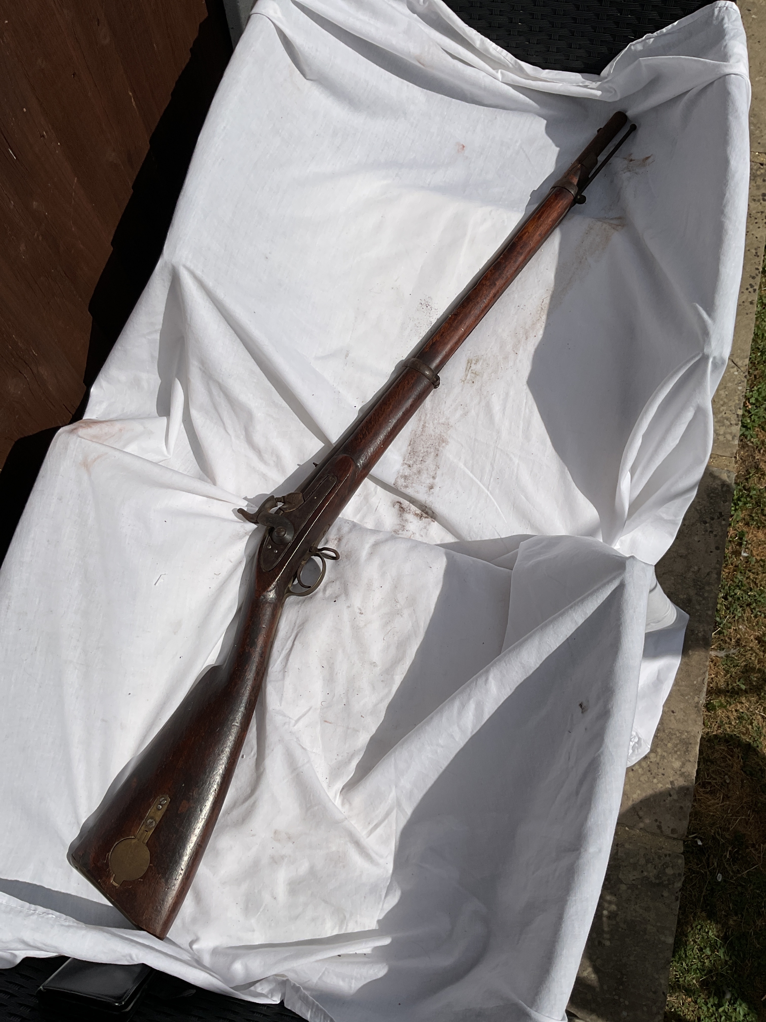 Two banded percussion musket.