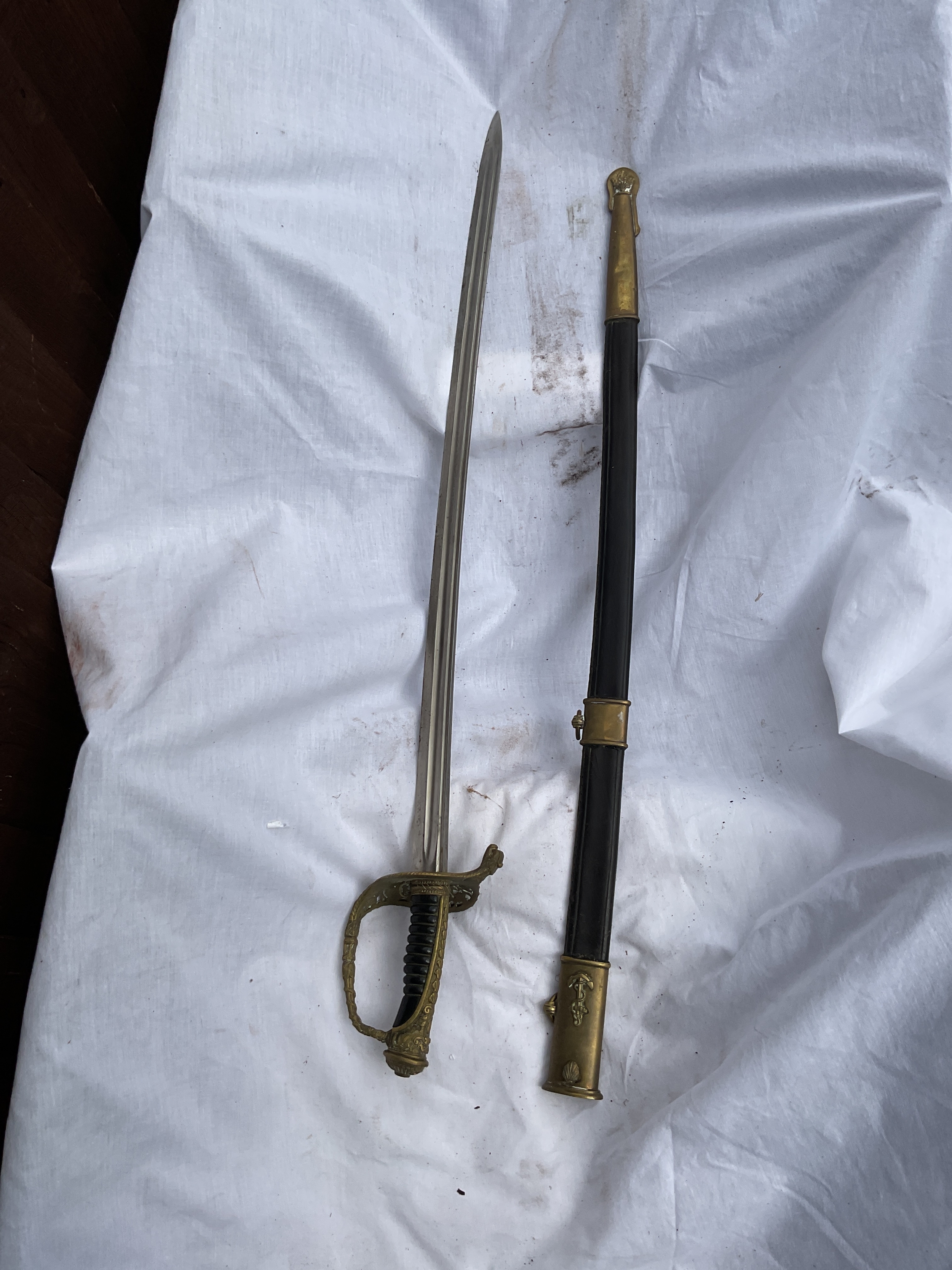 Prussian navy officers sword and sheath.