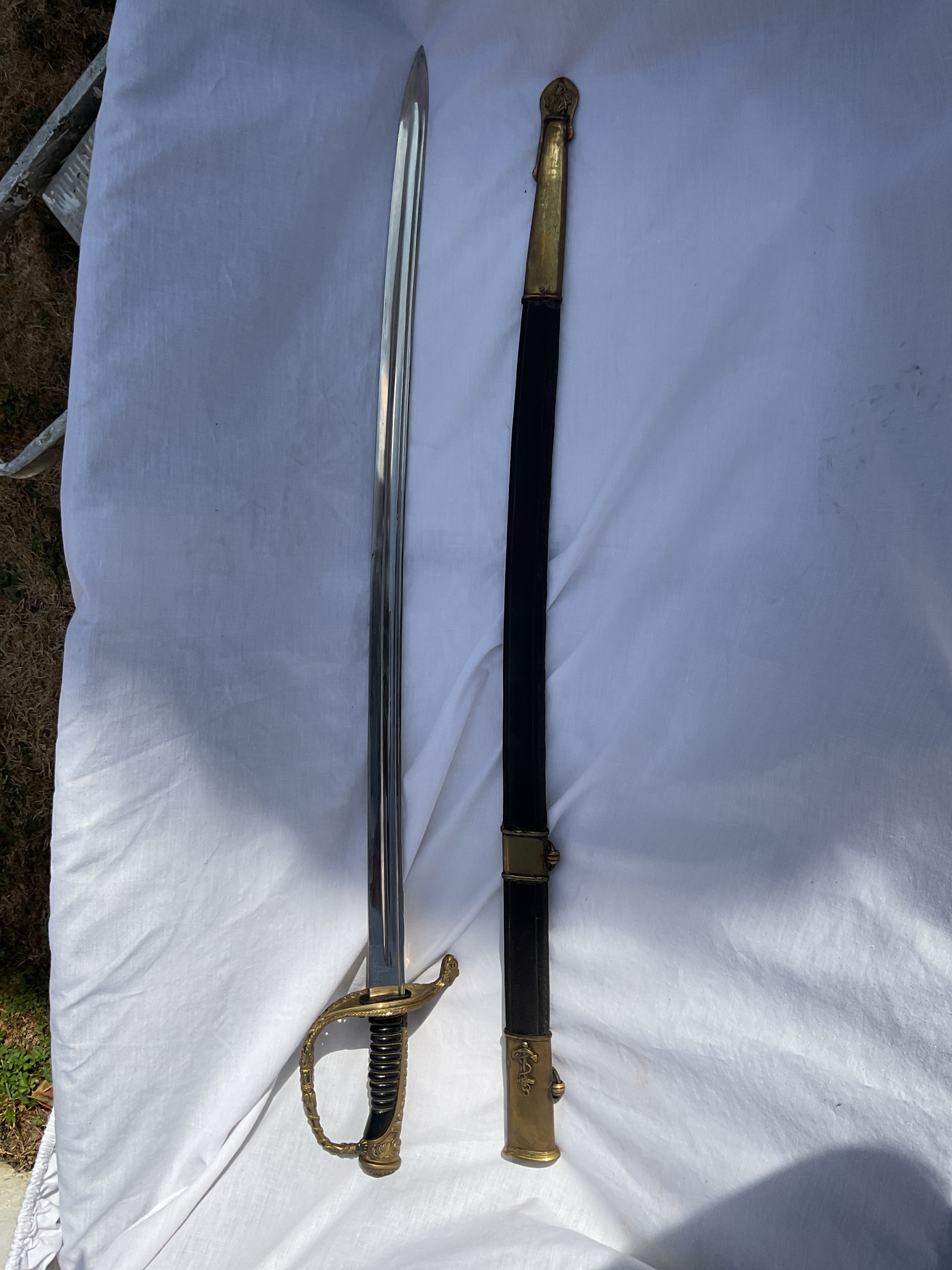 Prussian Navy officers sword and sheath.