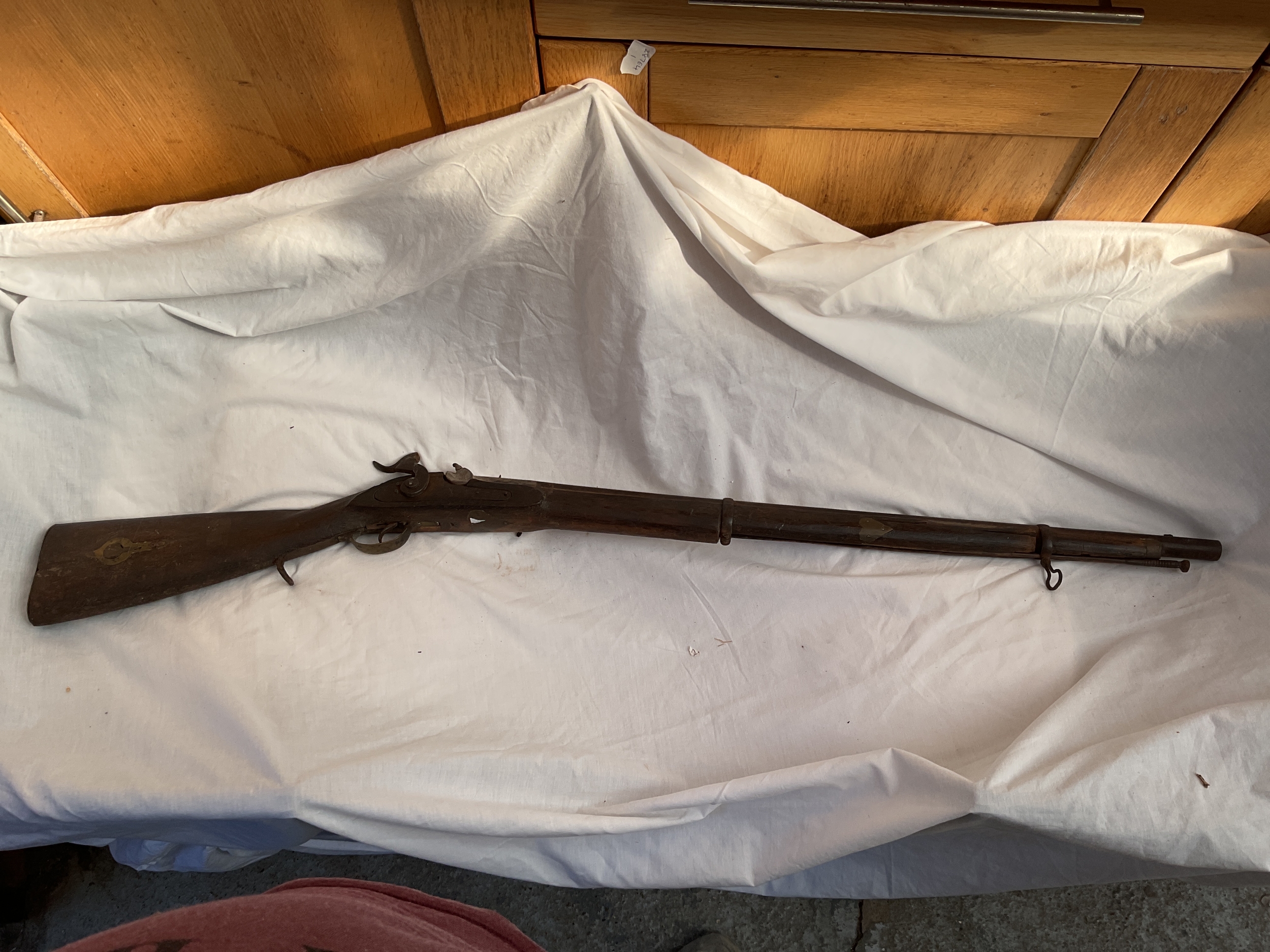 Percussion shotgun with cap store to the butt.