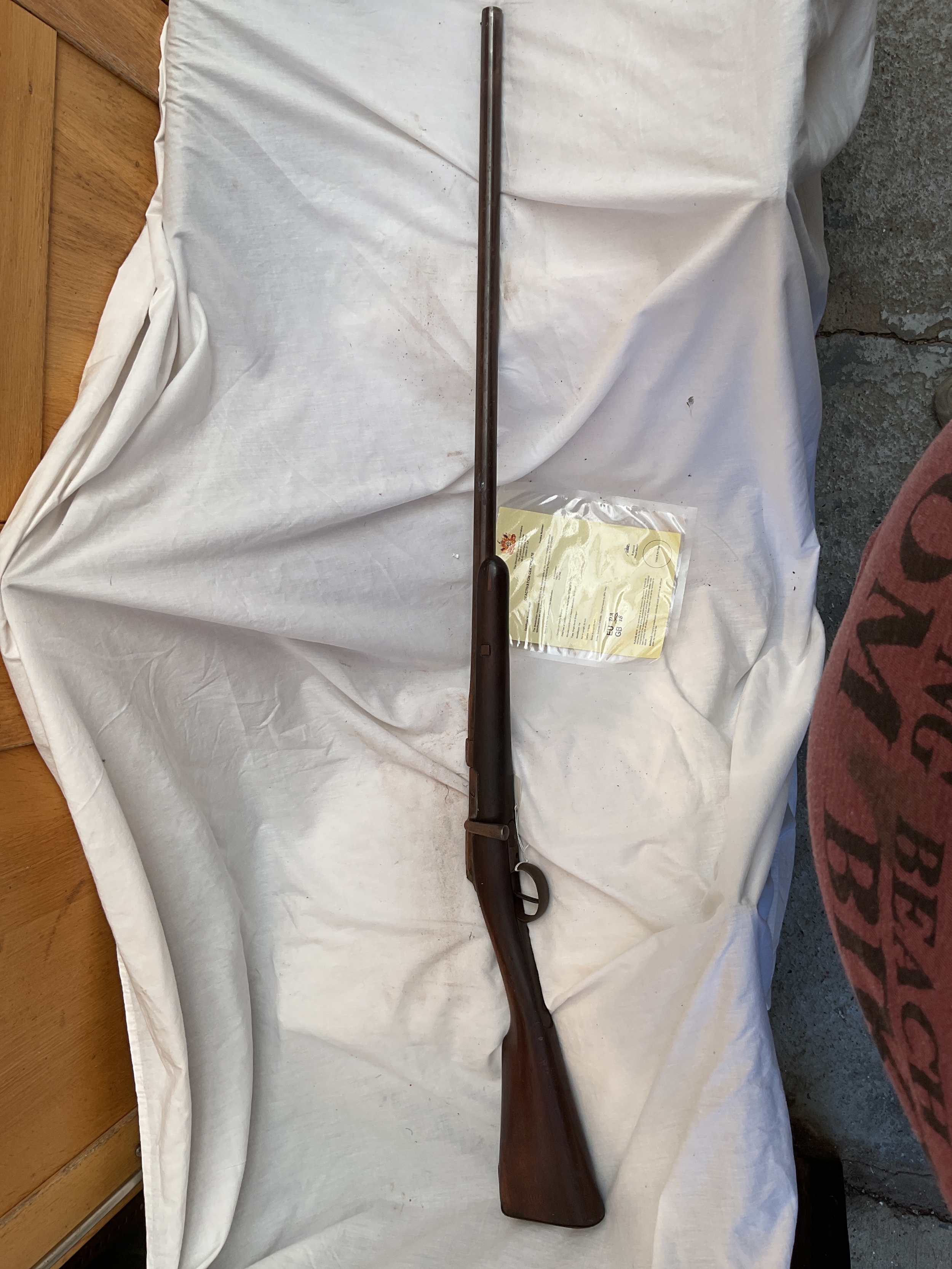 EU SPEC DEAC single barrel bolt action shotgun by Liege armoury.