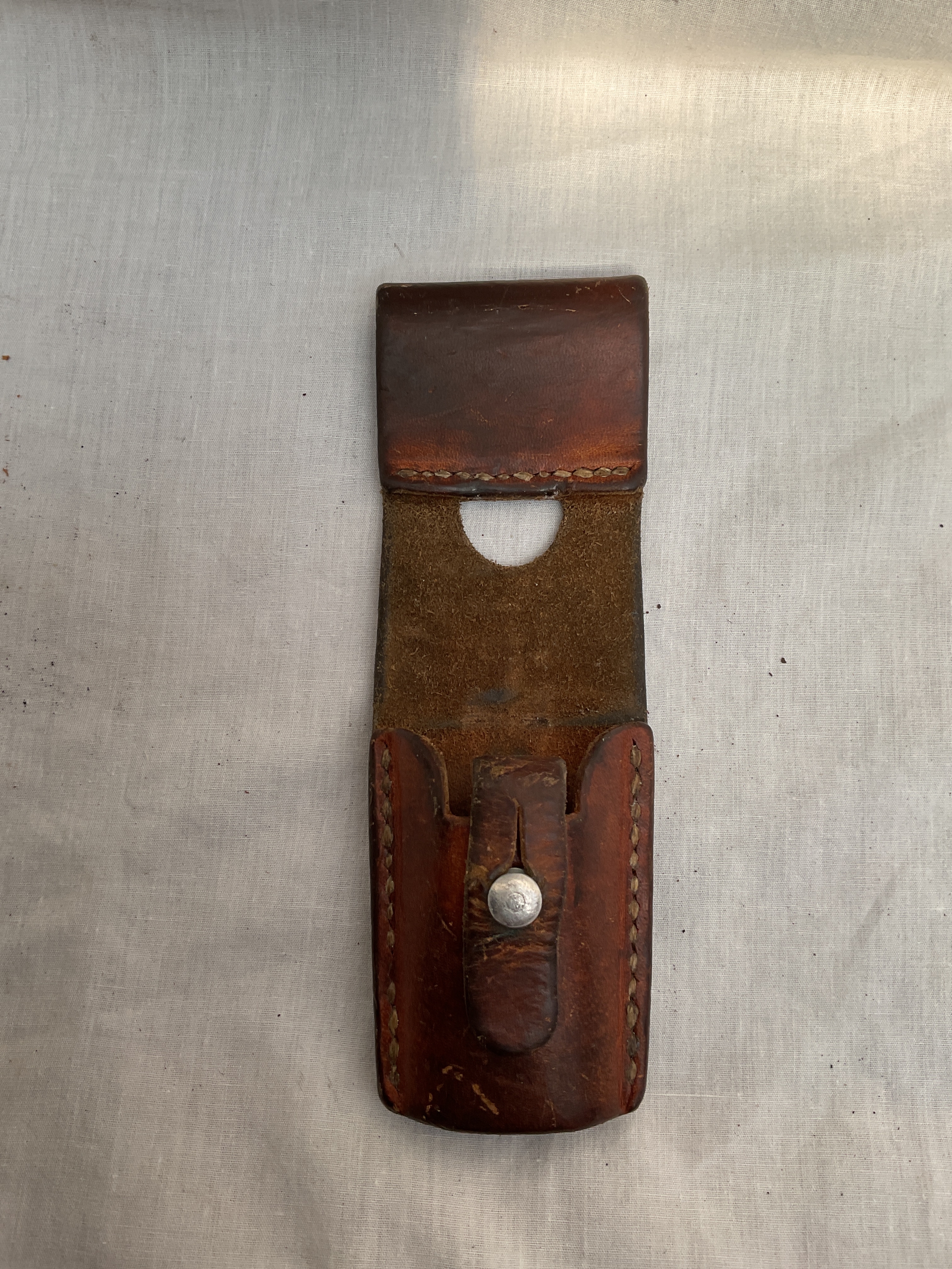 WWII German leather bayonet frog marked G Guler Closters.