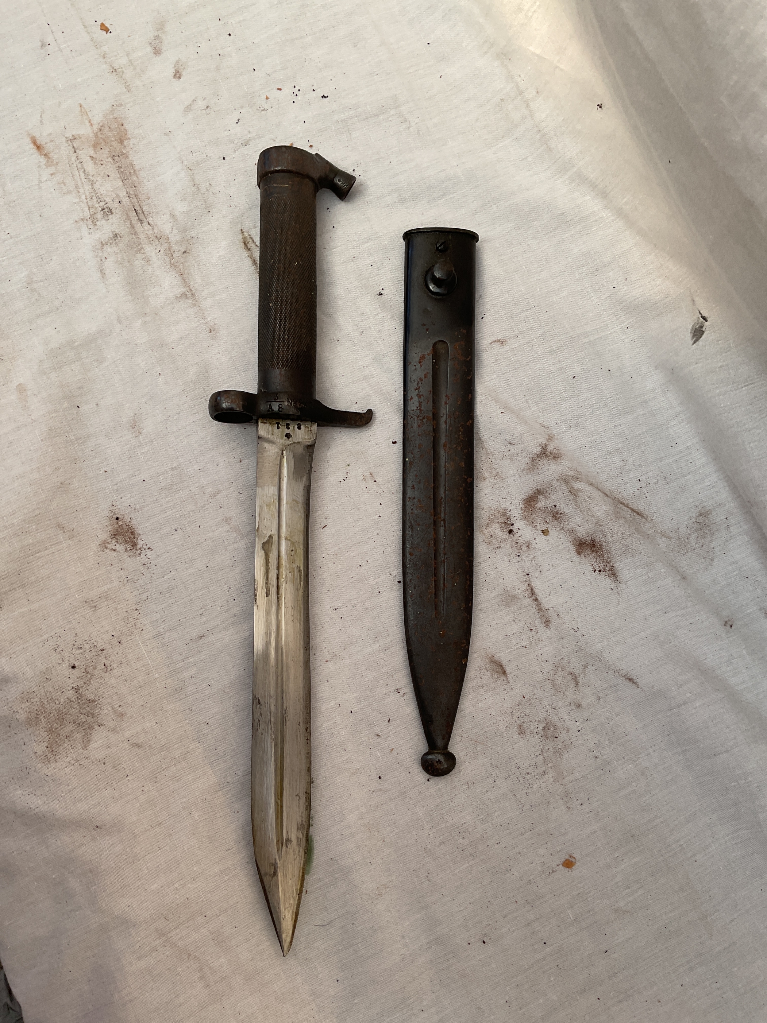 Bayonet and sheath.