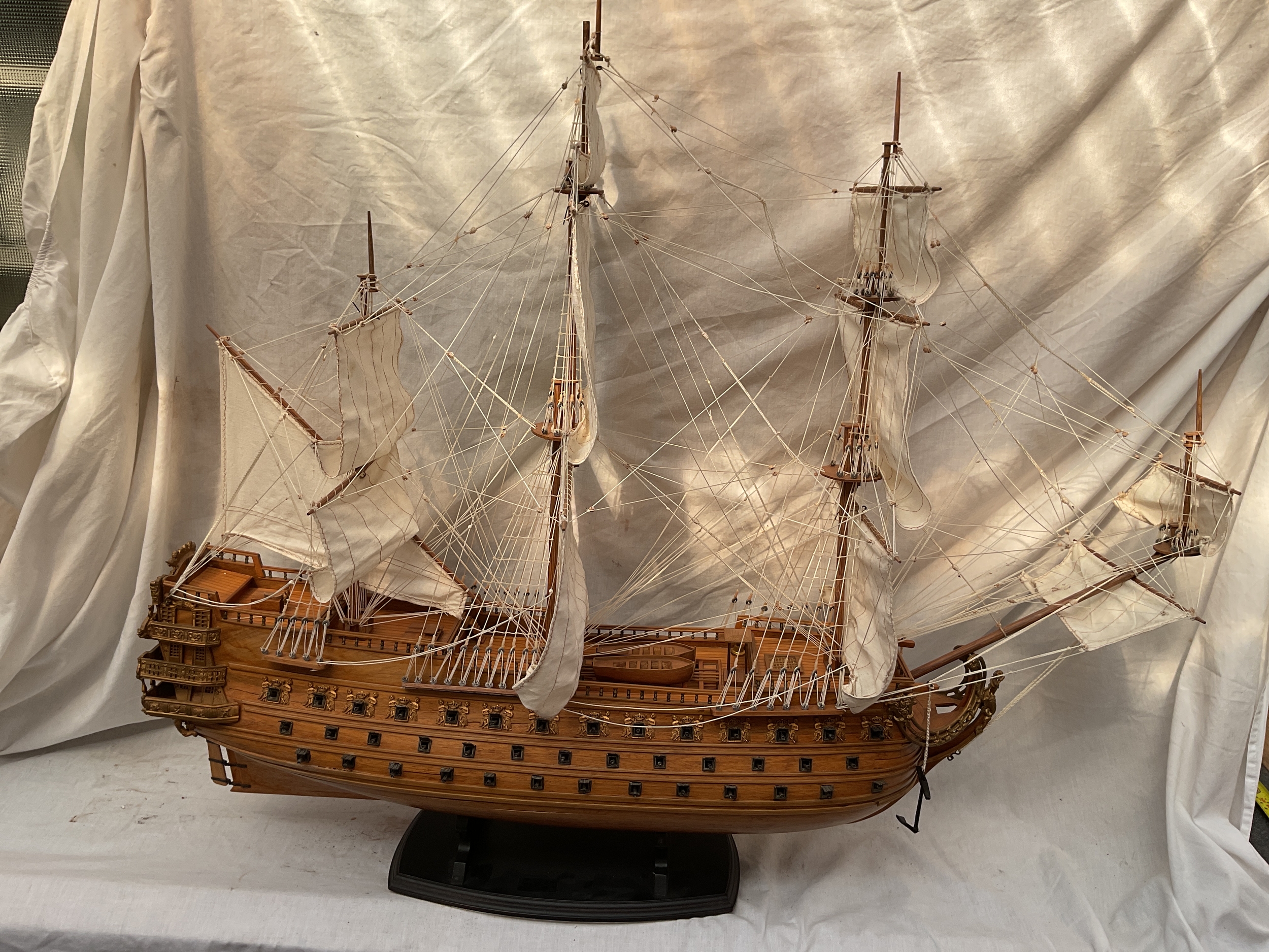 Large Man o War model of a La Frinza Galleon.84 cm x 97cm.