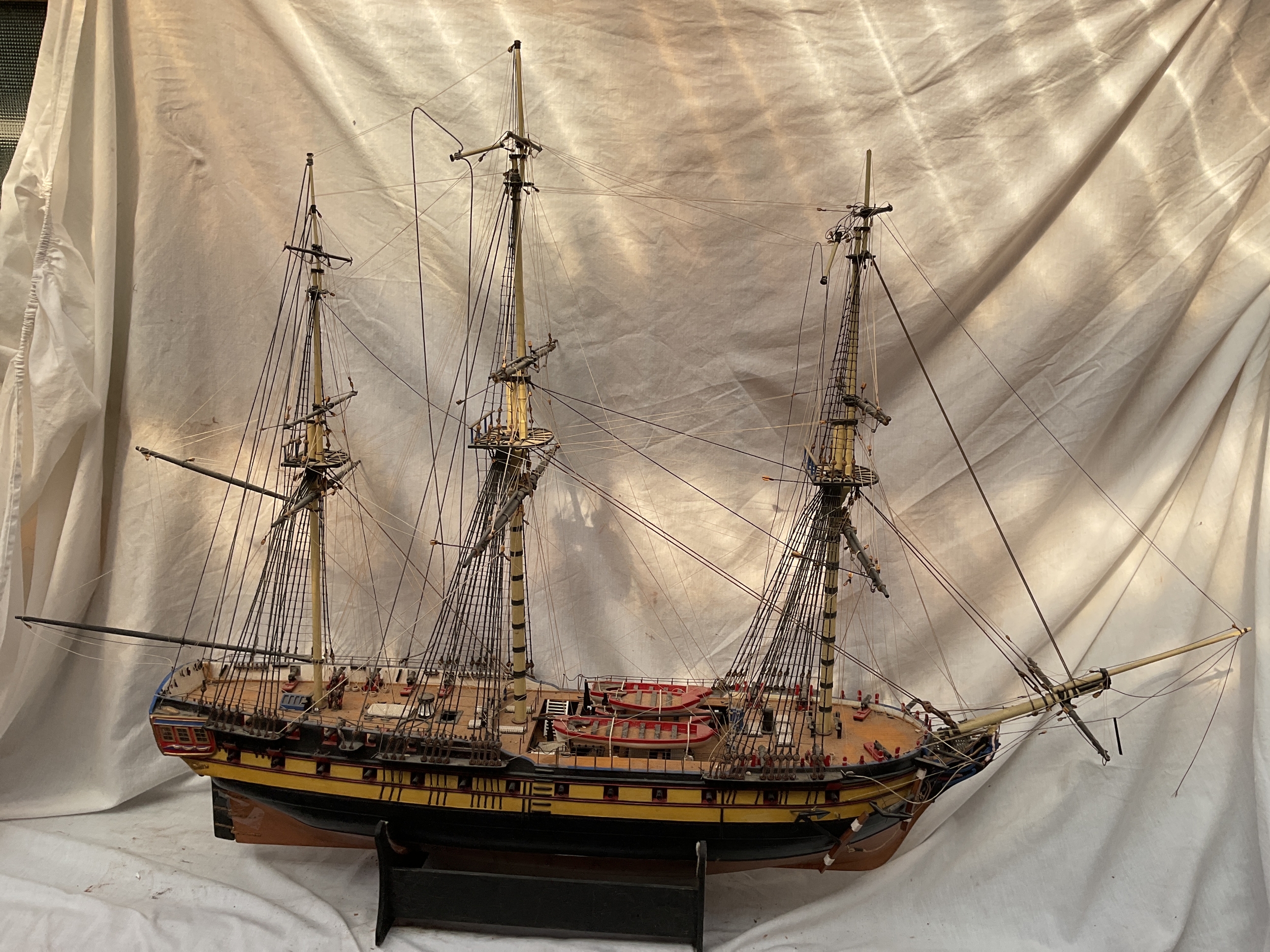 Model of a three masted man o war.named Diana.