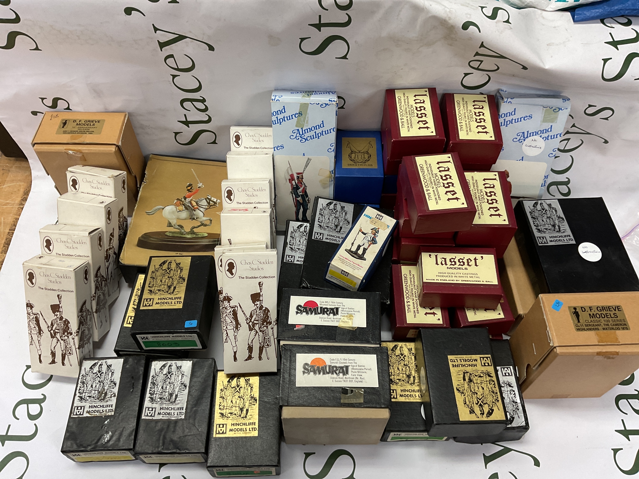 Large Qty of boxed vintage lead soldier kits all complete. Stadden, Hinchcliffe, Samurai, Grieve and others.