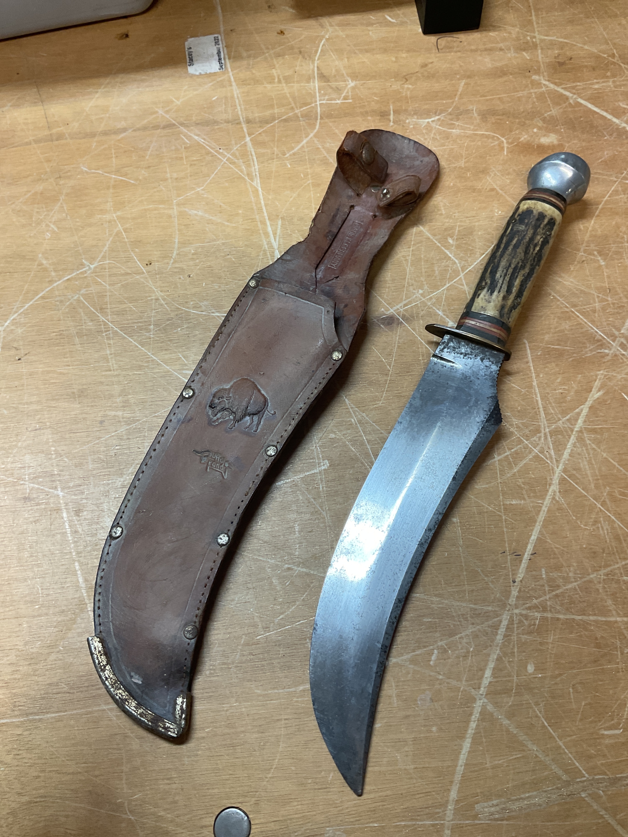 C1960s Solingen blade knife and sheath by Baron.
