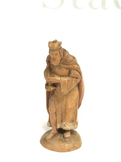 A small carved fruitwood figure, approx height 8cm.- NO RESERVE