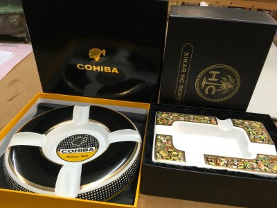 Two cigar ashtrays in original boxes