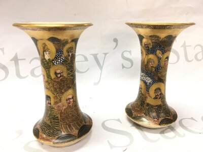 Two satsuma vases, 15cm tall