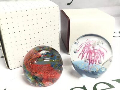 Two boxed Caithness paperweights