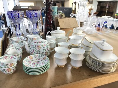 Three Tea sets including Minton, Royal Doulton, Royal Albert