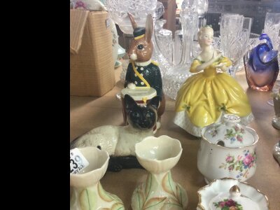 A small collection collection of ceramics including Doulton Beswick and Belleek ,