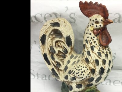 A French ceramic Cockerel, 42cm tall.- NO RESERVE