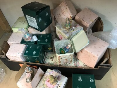 A large collection of boxed Border Fine Arts figurines including Brambly Hedge