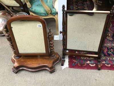 A late George III dressing mirror and a Victorian dressing mirror. 60cm tall, 60cm wide approximately- NO RESERVE