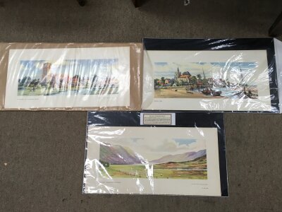 Three original railway carriage prints . Maldon , Loch Garry and Blythburgh
