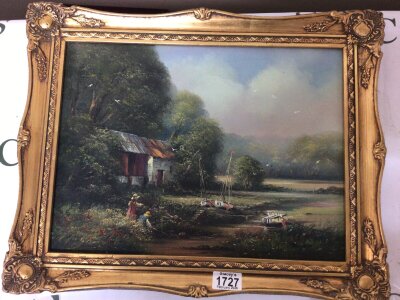 A Pair of Oil paintings British Summer rural landscapes by Ted Taylor 50x40cm