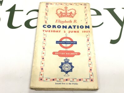 A vintage London Underground Map, Queen Elizabeth Coronation, 2 June 1953. No reserve