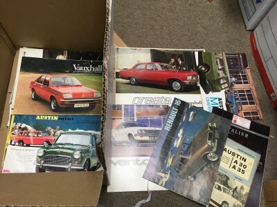 A collection of 1960s and later car promotional booklets.