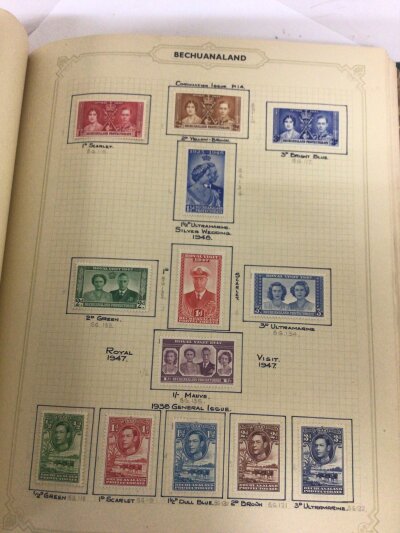 A Green Album of well presented mainly unused stamps British Empire and Colonial stamps George VI Elizabeth II.