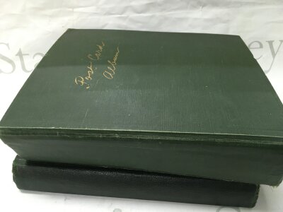 A collection of vintage postcards in two albums