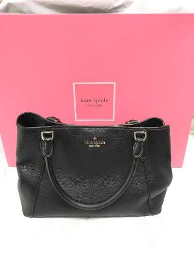 A Boxed Kate Spade New York Jackson Black Medium satchel hand bag with original packaging and spare strap. NO RESERVE