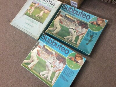 Three boxed vintage Subbeteo cricket set- NO RESERVE
