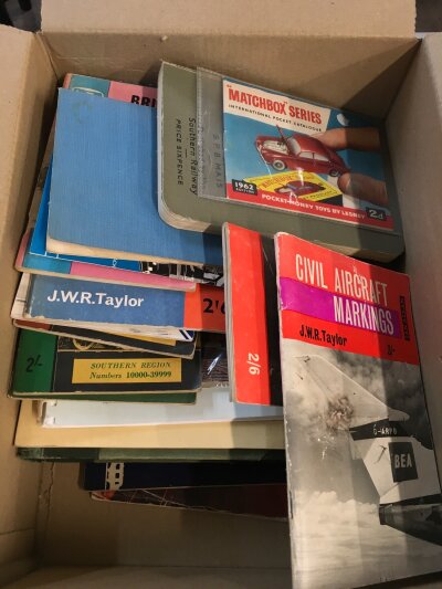 A box of small railway books
