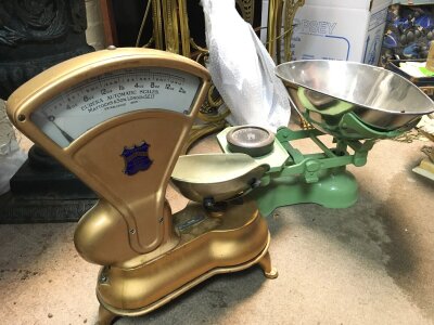 Two sets of vintage scales-  Eureka automatic scales