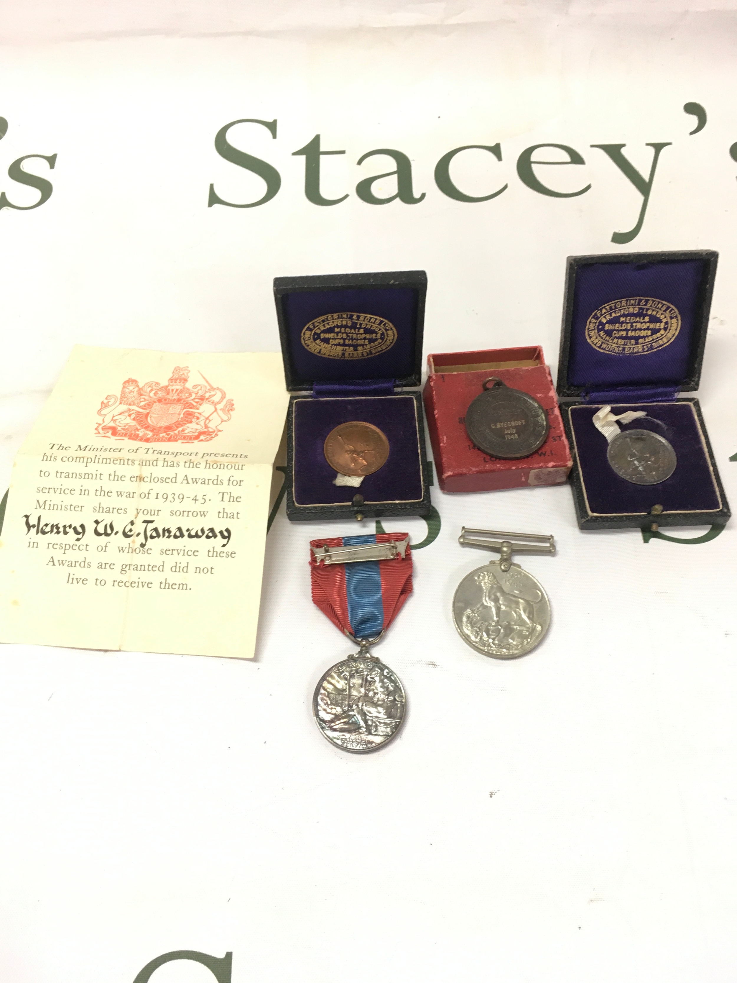 WW2 medals and poetry medals to Dora Francis and janaway.
