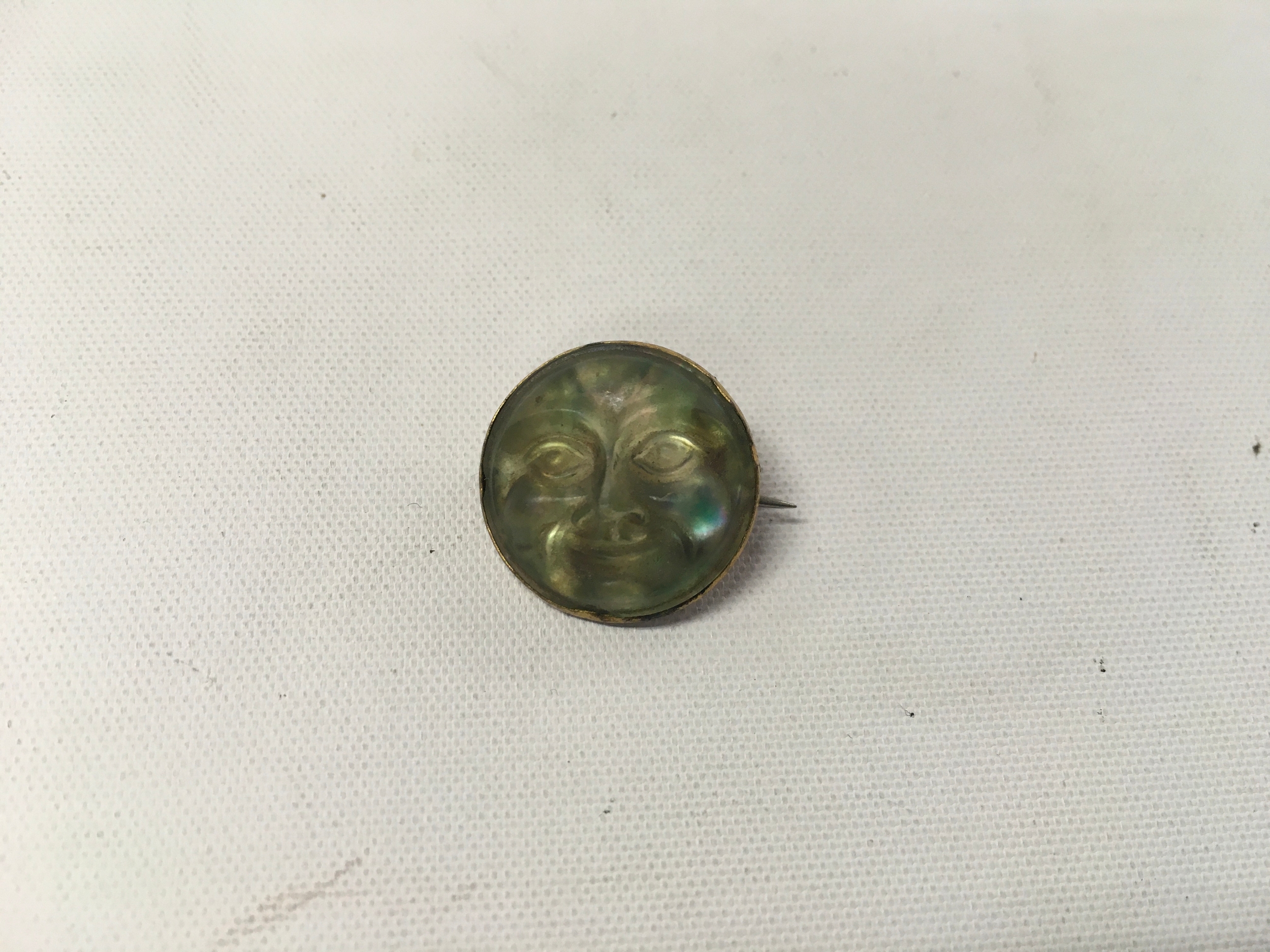 Art Nouveau glass faced brooch 