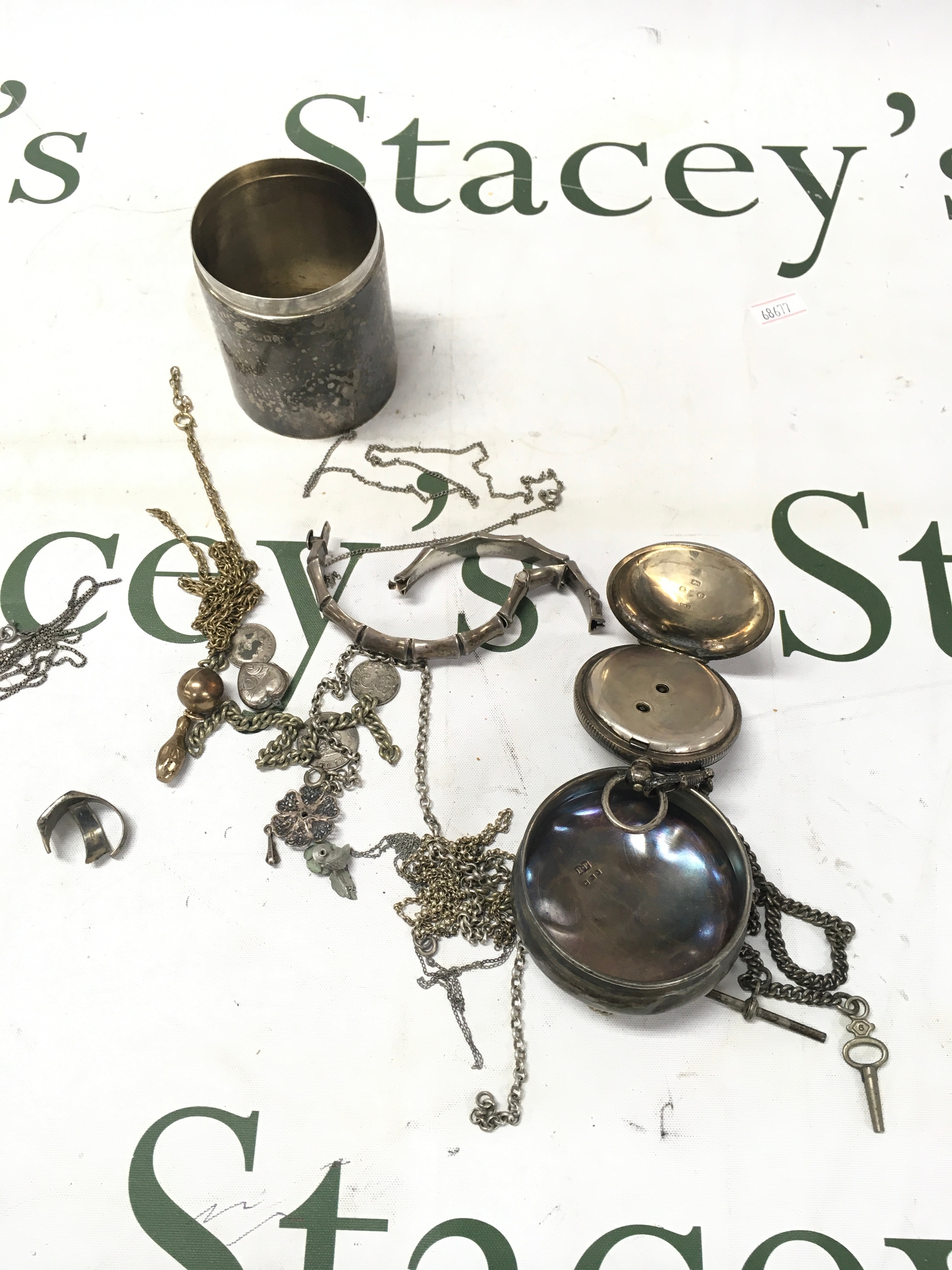 Silver tidy jar with silver contents 285g