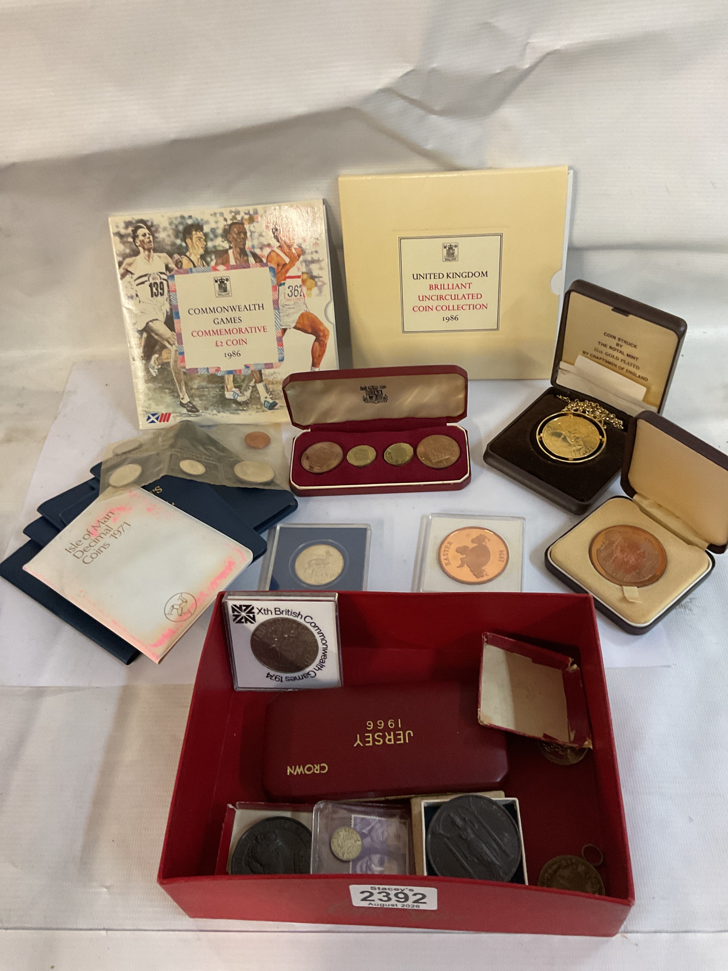 Coins to inc BUNC Sets, Jersey 1966 proof sets, and others.