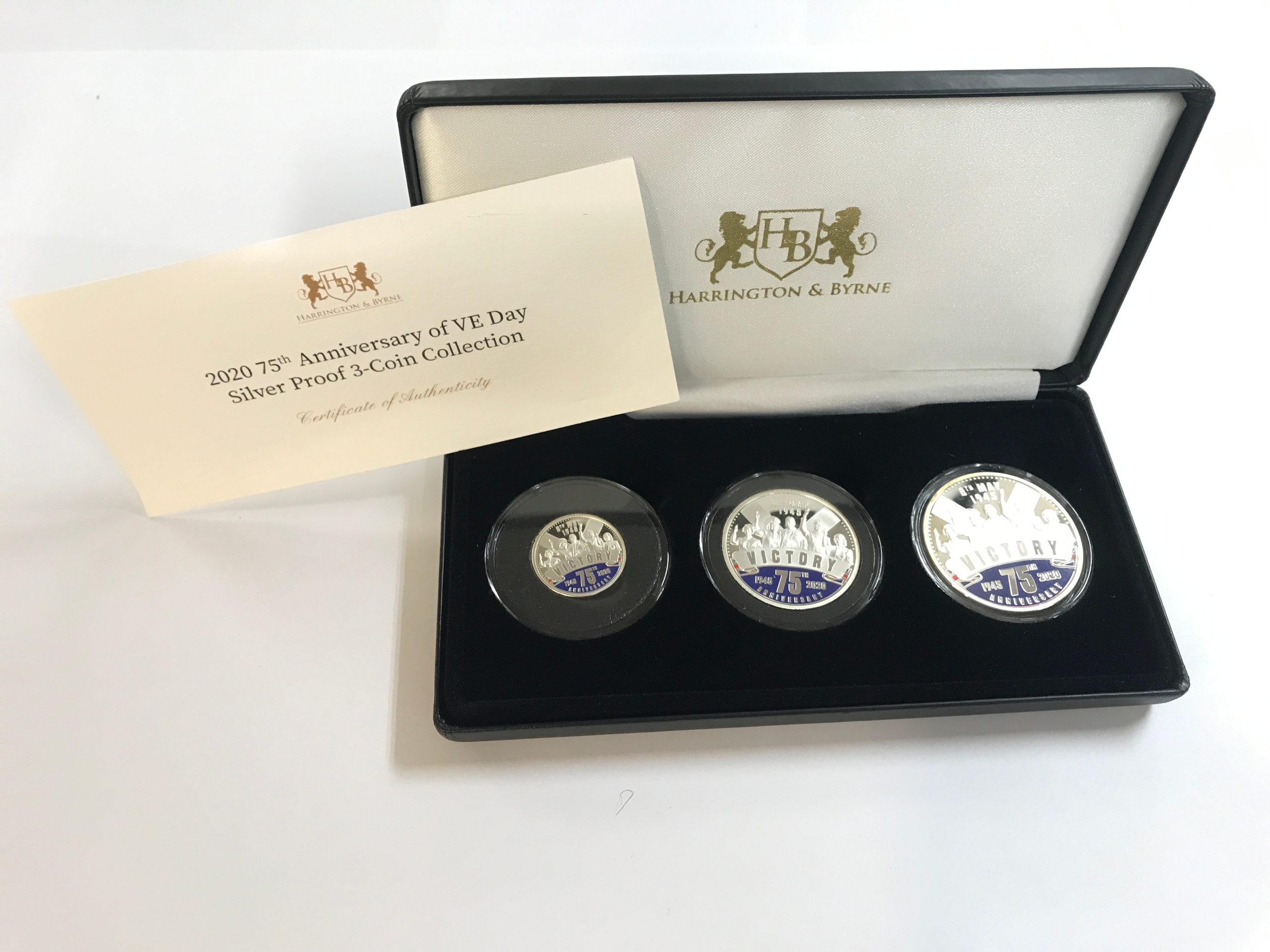 3 VE Day silver coin set
