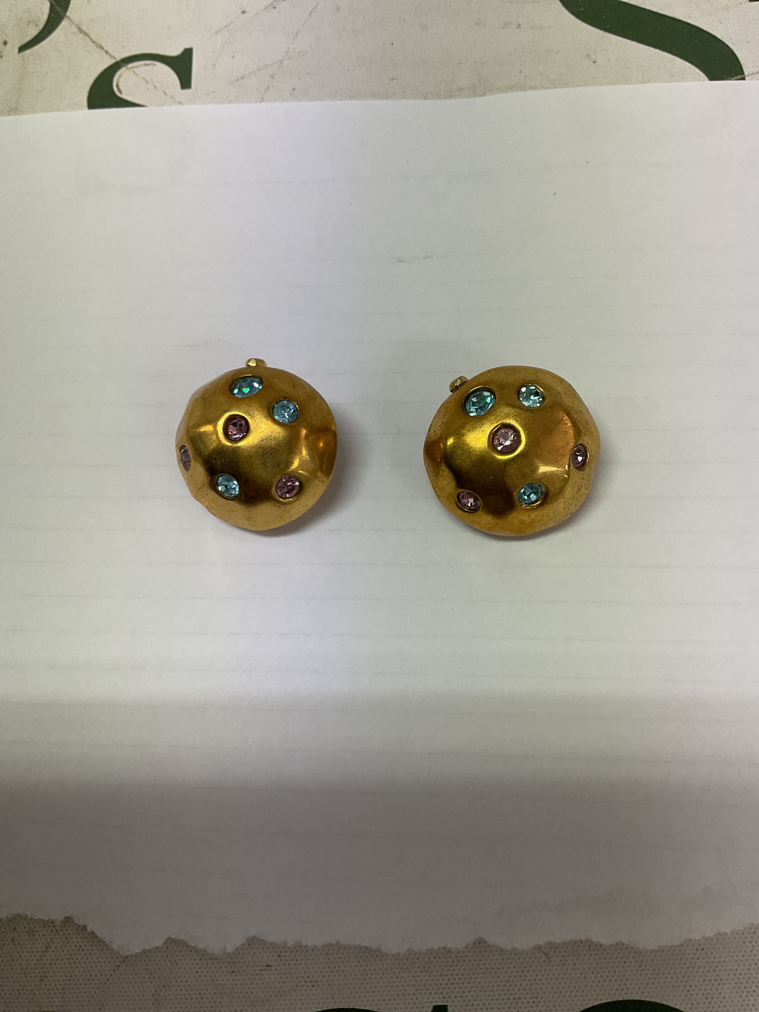 Pair of vintage YSL dress jewellery clip on earrings.